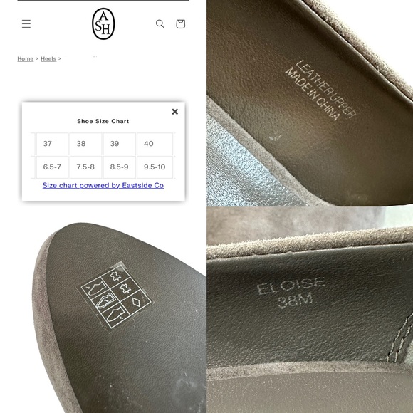 ASH Eloise Grey Suede Stiletto Platform High Heels Size 38/ US 7.5-8 - Picture 15 of 16